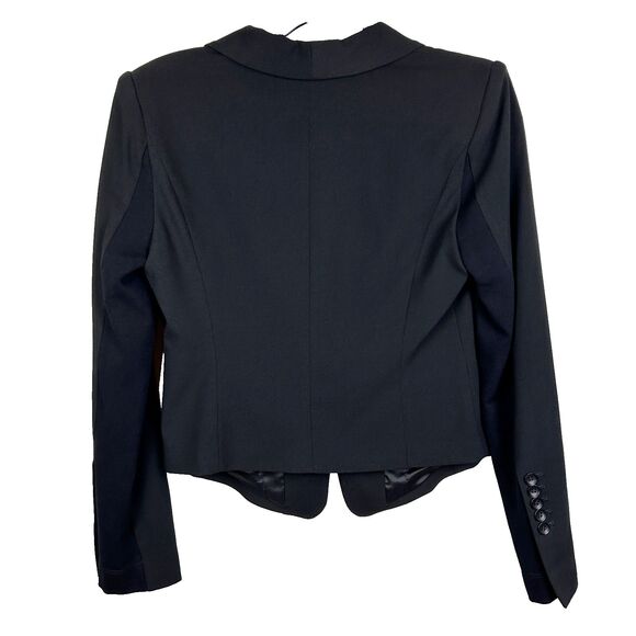 BCBGMaxazria Blazer Jacket Black Long Sleeve Button Front Career Workwear sz S - Picture 5 of 10